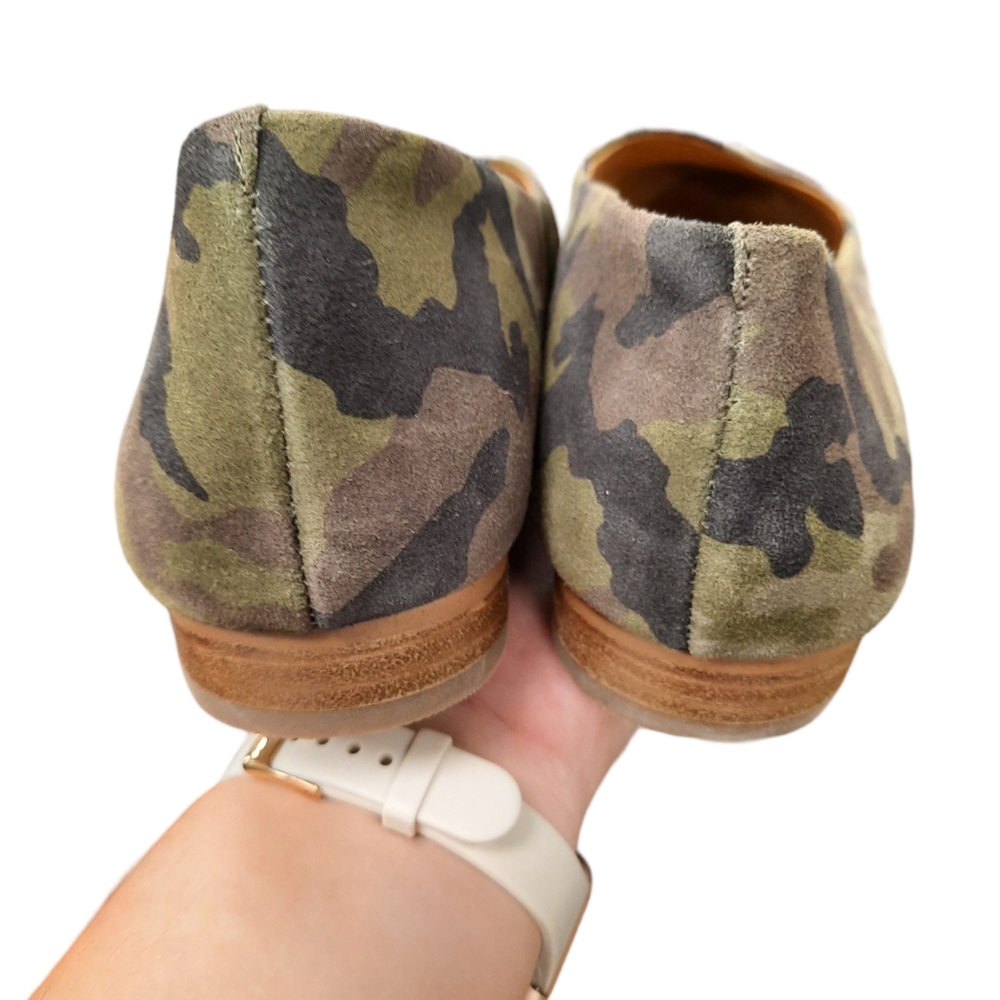 1 State Bennie Camo Skimmer Flats Slip On Shoes Suede Leather Green 10 NEW - Picture 4 of 8
